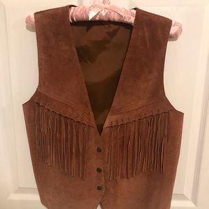 Vintage Fringe Suede Vest